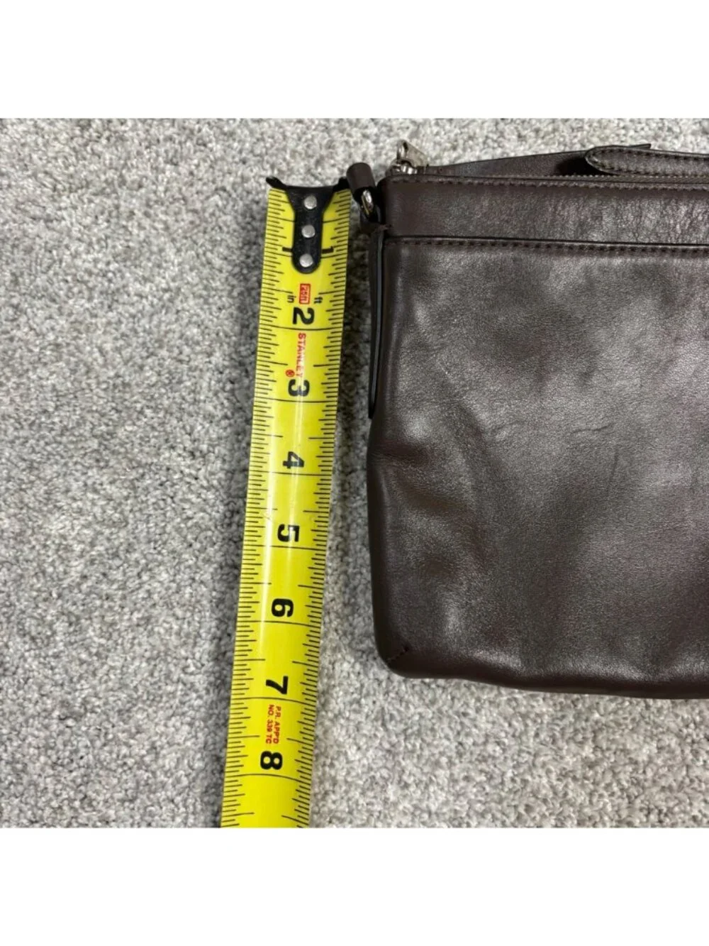 Coach Brown Leather Crossbody Bag Soft Classic Adjustable strap Silver Hardware